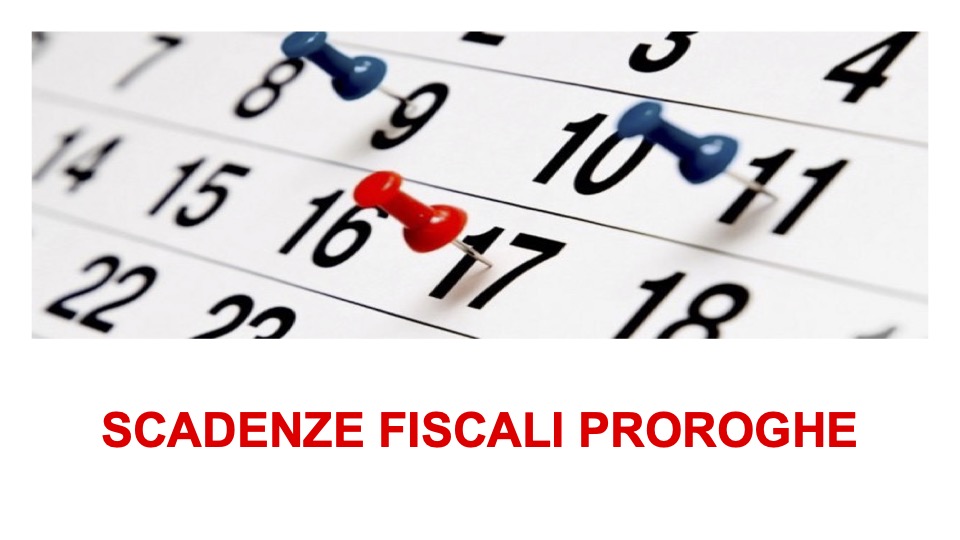 SCADENZE FISCALI PROROGHE TITOLO