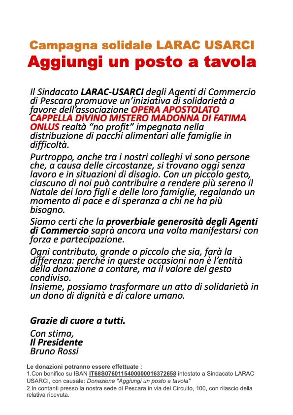 CAMPAGNA SOLIDALE CAMPAGNA SOLIDALE